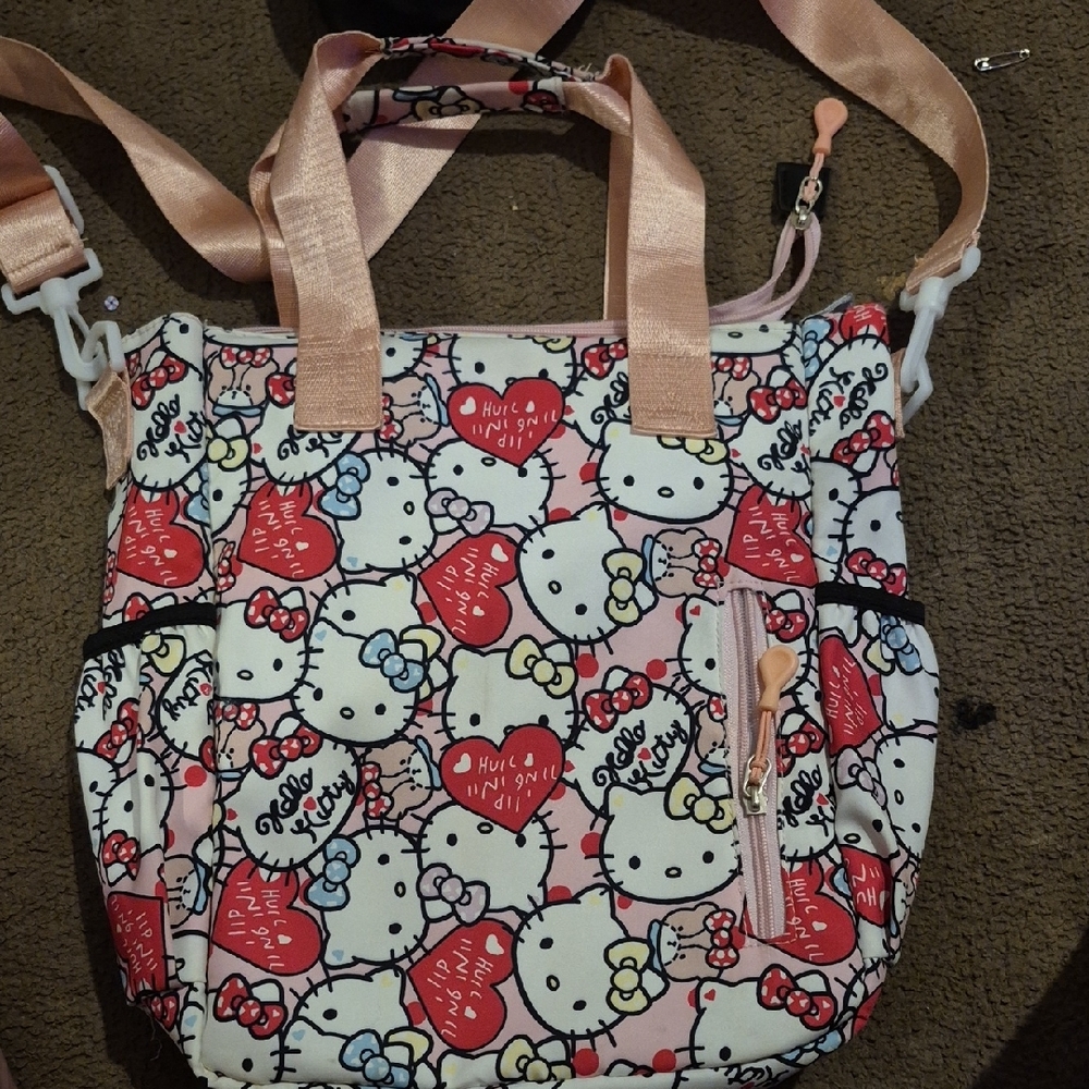 Hello Kitty Patterned Tote Bag - Pink And White - image 2